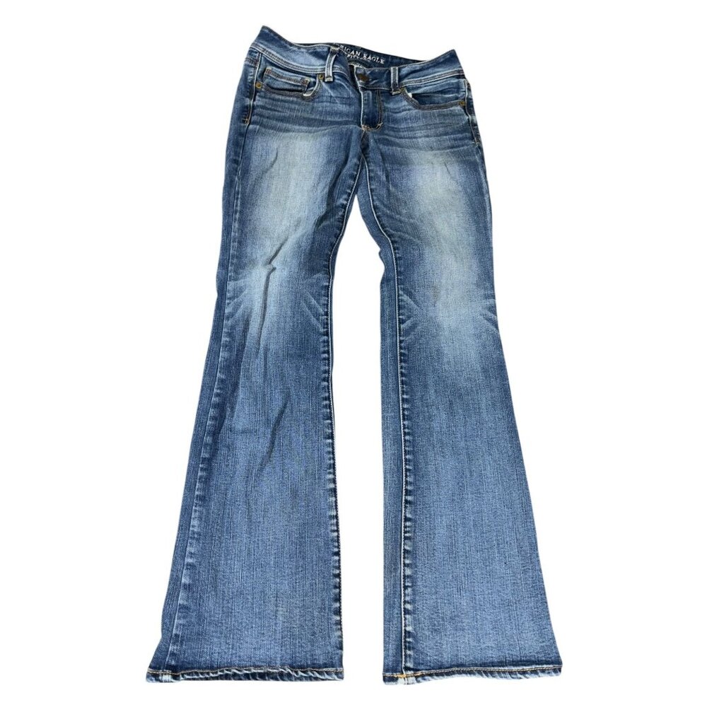American Eagle Outfitters 6 Reg High Rise Kick Boot Denim Jeans - Picture 1 of 6